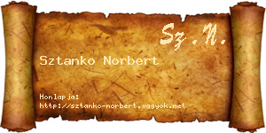 Sztanko Norbert névjegykártya