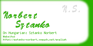 norbert sztanko business card
